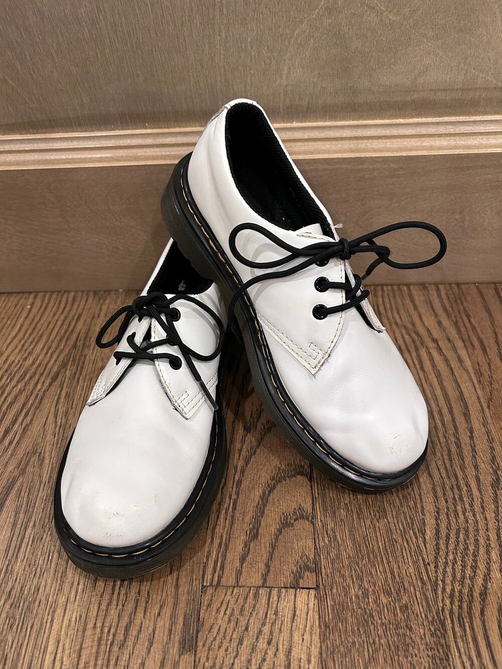 Dr Martens 1461 Kids White Smooth Leather Oxford Shoes Derby Shoes Junior US 2